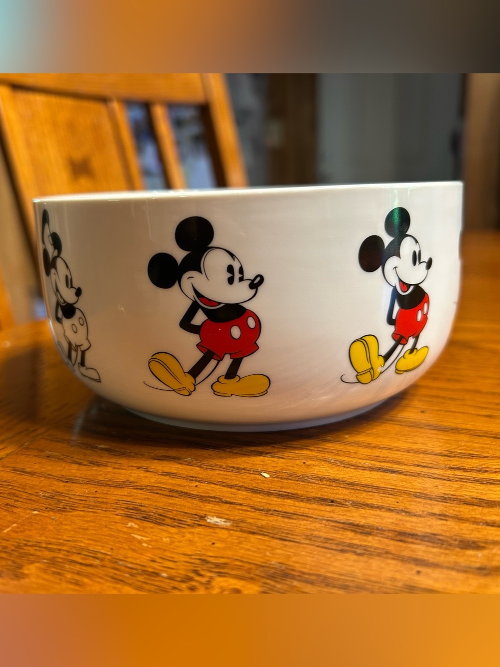 Mickey Mouse /  Disney Ceramic Bowl - White with Red and Yellow Accents